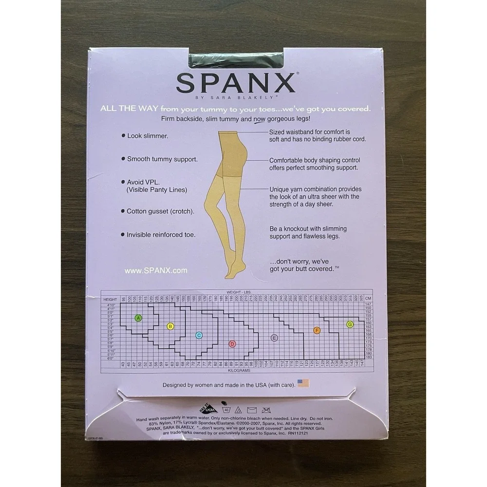 Spanx All the Way Super Control Full Length Ultra Sheer Black Size B